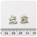 1 PZ - CIONDOLO METALLO CONIGLIO - PENDENTE METALLO CHARM ARGENTO TIBETANO