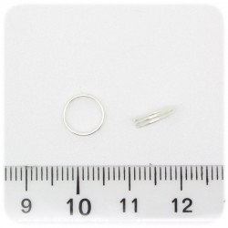 50 PZ - ANELLINI DOPPI ARGENTO - MINUTERIA ANELLI BRISE' TONDI 8 MM