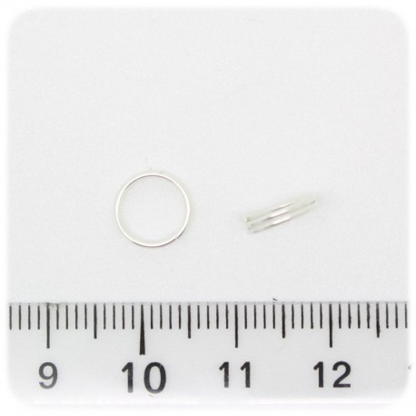 50 PZ - ANELLINI DOPPI ARGENTO - MINUTERIA ANELLI BRISE' TONDI 8 MM