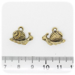1 PZ - CIONDOLO ORO LUMACA - PENDENTE METALLO CHARM ARGENTO TIBETANO