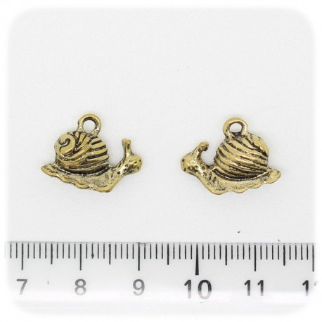 1 PZ - CIONDOLO ORO LUMACA - PENDENTE METALLO CHARM ARGENTO TIBETANO