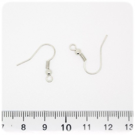 100 PZ - MONACHELLE METALLO - BASE ORECCHINI UNCINO 18 MM