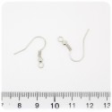 100 PZ - MONACHELLE METALLO - BASE ORECCHINI UNCINO 18 MM