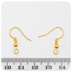 50 PZ - MONACHELLA ORO UNCINO - BASE ORECCHINI METALLO 18 MM