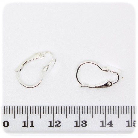 2 PZ - ORECCHINI UNCINO ARGENTO - BASE PIATTA MONACHELLA METALLO 6 MM
