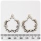 10 PZ - CHANDELIER FIORE PER ORECCHINI 27 MM - METALLO  - 9 OCCHIELLI