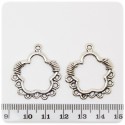 10 PZ - CHANDELIER FIORE PER ORECCHINI 27 MM - METALLO  - 9 OCCHIELLI