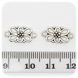 10 PZ - CONNETTORE FIORE METALLO - LINK METALLO BIGIOTTERIA