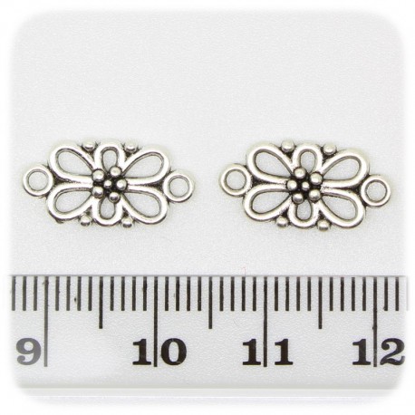 10 PZ - CONNETTORE FIORE METALLO - LINK METALLO BIGIOTTERIA