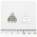 4 PZ - CHANDELIER METALLO - COMPONENTI BIGIOTTERIA ORECCHINI TRIANGOLO - 3 OCCHIELLI