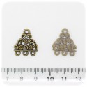 4 PZ - CHANDELIER BRONZO - COMPONENTI BIGIOTTERIA ORECCHINI TRIANGOLO - 3 OCCHIELLI