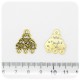 4 PZ - CHANDELIER ORO - COMPONENTI BIGIOTTERIA ORECCHINI TRIANGOLO - 3 OCCHIELLI