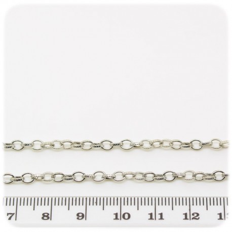 1 MT - CATENA METALLO 4X3 MM - CATENELLA METALLO BASE BRACCIALETTO E COLLANA