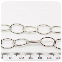 1 MT - CATENA METALLO 18X12 MM - CATENELLA METALLO BASE BRACCIALETTO E COLLANA
