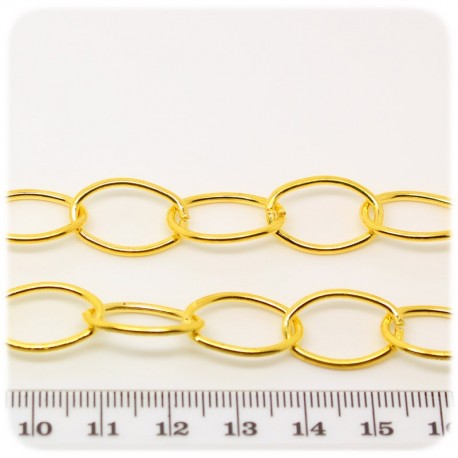 1 MT - CATENA ORO 18X12 MM - CATENELLA METALLO BASE BRACCIALETTO E COLLANA