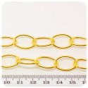 1 MT - CATENA ORO 18X12 MM - CATENELLA METALLO BASE BRACCIALETTO E COLLANA