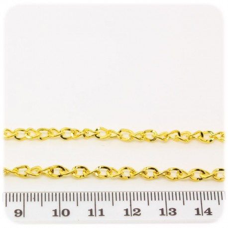 1 MT - CATENA ORO 5X4 MM - CATENELLA METALLO BASE BRACCIALETTO E COLLANA