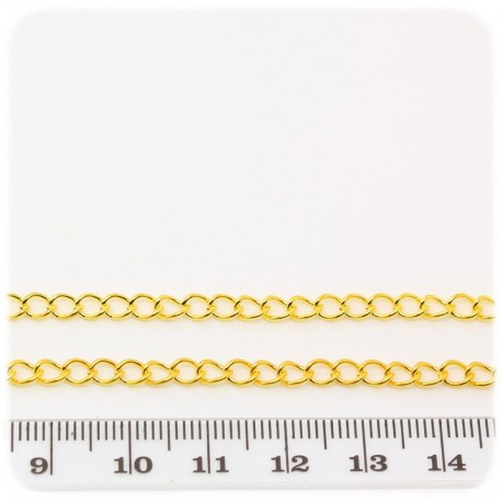 1 MT - CATENA ORO 5X3 MM - CATENELLA METALLO BASE BRACCIALETTO E COLLANA