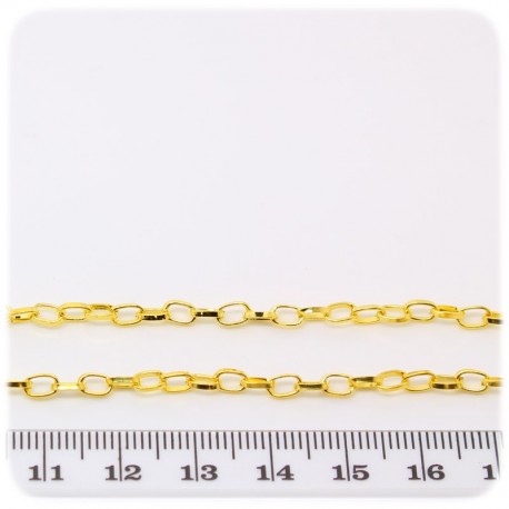 1 MT - CATENA ORO 5X3 MM - CATENELLA METALLO BASE BRACCIALETTO E COLLANA