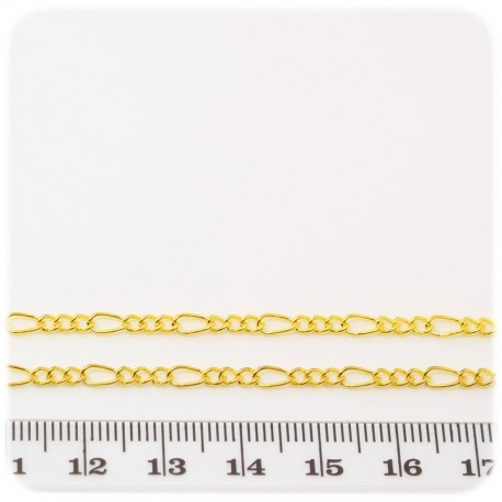 1 MT - CATENA ORO 7X3 MM - CATENELLA METALLO BASE BRACCIALETTO E COLLANA