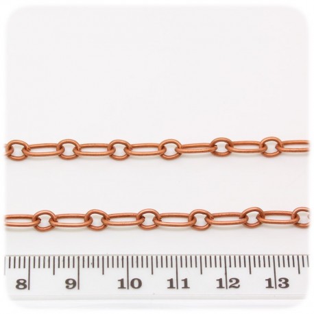 1 MT - CATENA RAME 5X4 MM - CATENELLA METALLO BASE BRACCIALETTO E COLLANA