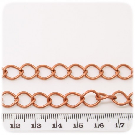 1 MT - CATENA RAME 10X8 MM - CATENELLA METALLO BASE BRACCIALETTO E COLLANA