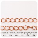1 MT - CATENA RAME 10X8 MM - CATENELLA METALLO BASE BRACCIALETTO E COLLANA