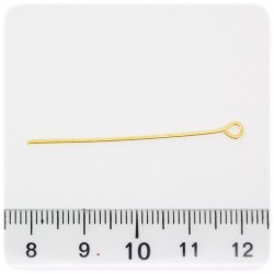 100 PZ - CHIODINI ORO 40 MM - SPILLI OCCHIELLO