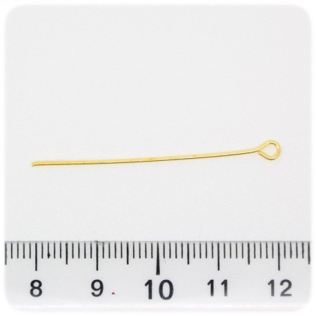 100 PZ - CHIODINI ORO 40 MM - SPILLI OCCHIELLO