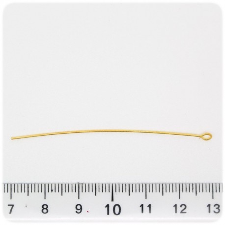 100 PZ - CHIODINI ORO 60 MM - SPILLI OCCHIELLO