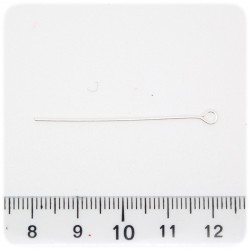 100 PZ - CHIODINI ARGENTO 40 MM - SPILLI OCCHIELLO