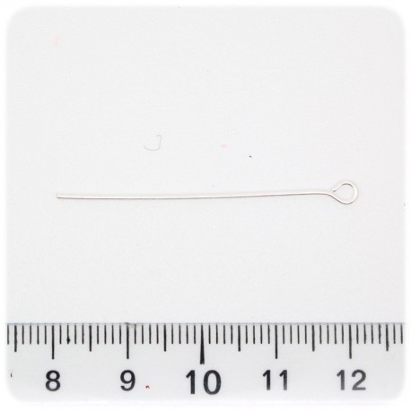 100 PZ - CHIODINI ARGENTO 40 MM - SPILLI OCCHIELLO