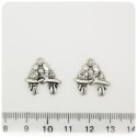 1 PZ - CIONDOLO METALLO PAPPAGALLI - PENDENTE METALLO CHARM ARGENTO TIBETANO