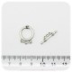 10 PZ - CHIUSURA METALLO INCASTRO - MINUTERIA T-BAR CERCHIO 14 MM - 3 OCCHIELLI