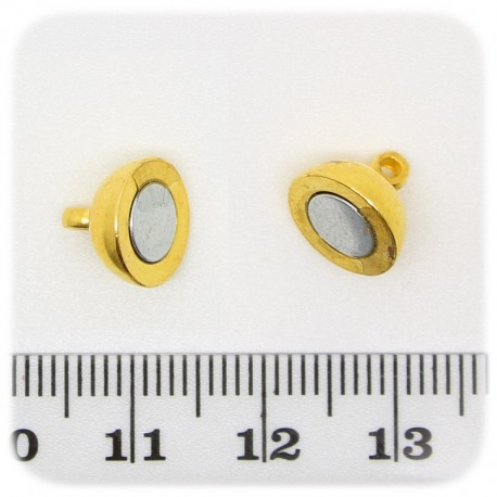 1 PZ - CHIUSURA ORO CALAMITA - TERMINALE BRACCIALE E COLLANA MAGNETICA TONDA 10 MM