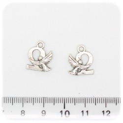 1 PZ - CIONDOLO METALLO FARFALLA - PENDENTE METALLO CHARM ARGENTO TIBETANO