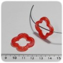 20 PZ - CONNETTORE ACRILICO FIORE 28 MM -  ROSSO