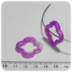 15 PZ -CONNETTORE ACRILICO FIORE 28 MM -  VIOLA