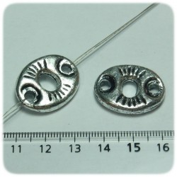 10 PZ -CONNETTORE ACRILICO OVALE 20 MM -  METALLO