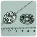 10 PZ -CONNETTORE ACRILICO OVALE 20 MM -  METALLO