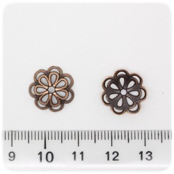 10 PZ - COPPETTE RAME COPRIPERLA - COPERTURA PERLE METALLO TRAFORATO 14 MM