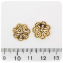 10 PZ - COPPETTE ORO COPRIPERLA - COPERTURA PERLE METALLO TRAFORATO 14 MM