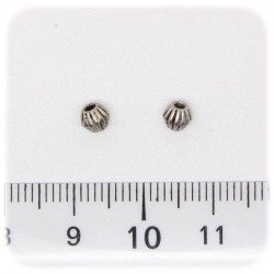 30PZ - DISTANZIATORE BIGIOTTERIA - DISTANZIALE BICONO 4 MM - METALLO