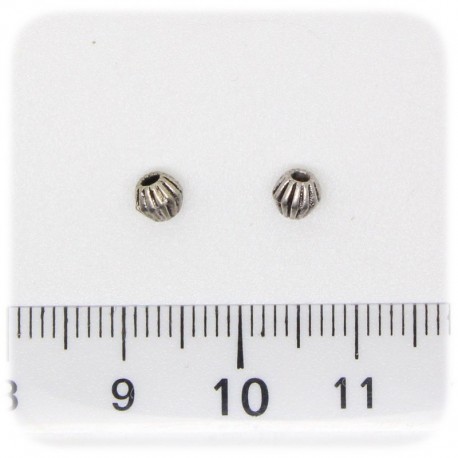 30PZ - DISTANZIATORE BIGIOTTERIA - DISTANZIALE BICONO 4 MM - METALLO