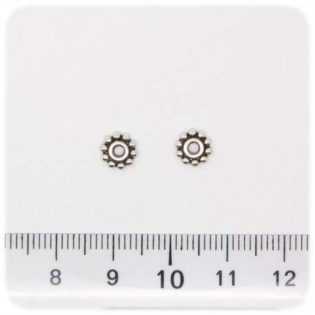 30 PZ - DISTANZIATORE BIGIOTTERIA - DISTANZIALE FIORE 6 MM - METALLO