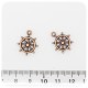 1 PZ - CIONDOLO RAME TIMONE - PENDENTE METALLO CHARM ARGENTO TIBETANO