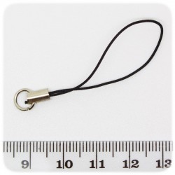 5 PZ - PHONE STRAPS NERO - ACCESSORI PER PENDENTI CON ANELLO