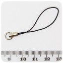 5 PZ - PHONE STRAPS NERO - ACCESSORI PER PENDENTI CON ANELLO