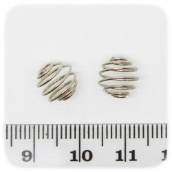 30 PZ - GABBIA METALLO - ACCESSORI PER PENDENTI SPIRALE METALLO PER PERLINE