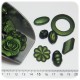 PERLINE ACRILICO EFFETTO GOMMA MIX 5/35 MM - VERDE